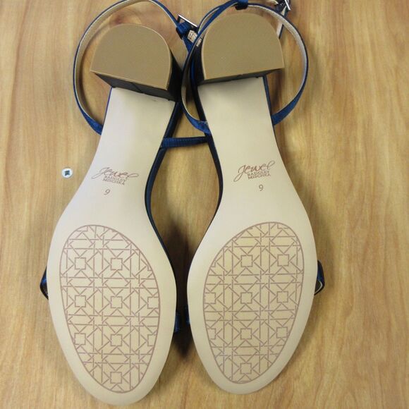 JEWEL BADGLEY MISCHKA Danni II Block Heel Sandal Sz 9 Navy Blue Evening Shoe NEW - Picture 9 of 13